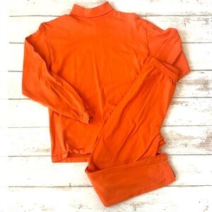 Unisex Kids Large 14/16 Orange Turtleneck Shirt & Leggings Halloween Costume Set
